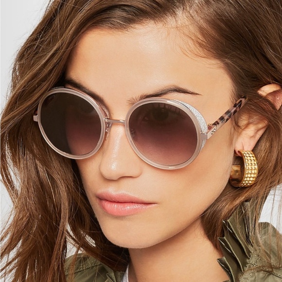 Jimmy Choo - Gray Round Sunglasses with glitter accent - Picture 14 of 14